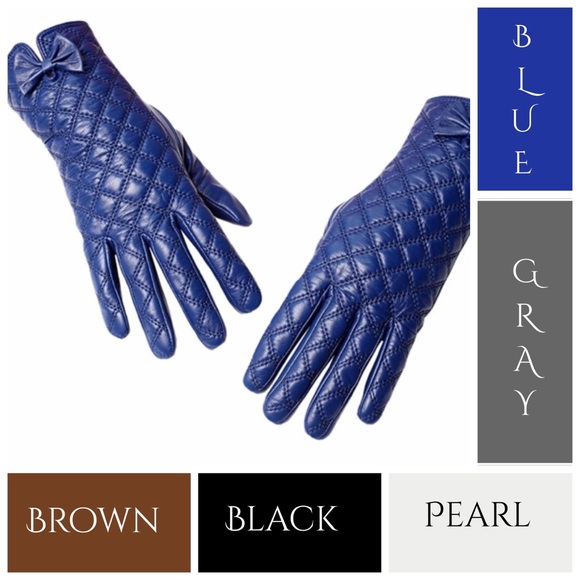Accessories - Leather Quilted Cashmere The Ashley Gloves